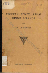 Image of Atoeran Pemerintahan Hindia Belanda E-Book